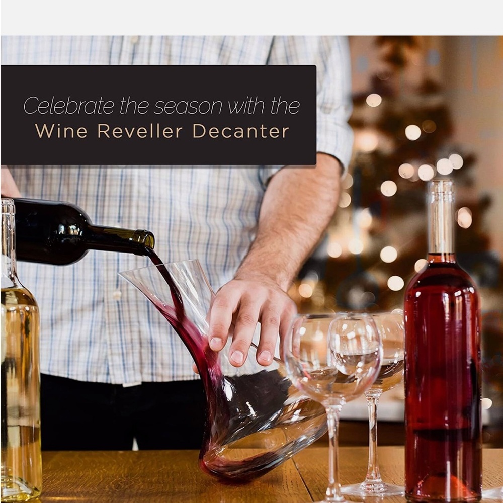 Wine Reveller NWT Glass Wine Decanter - Picture 3 of 7